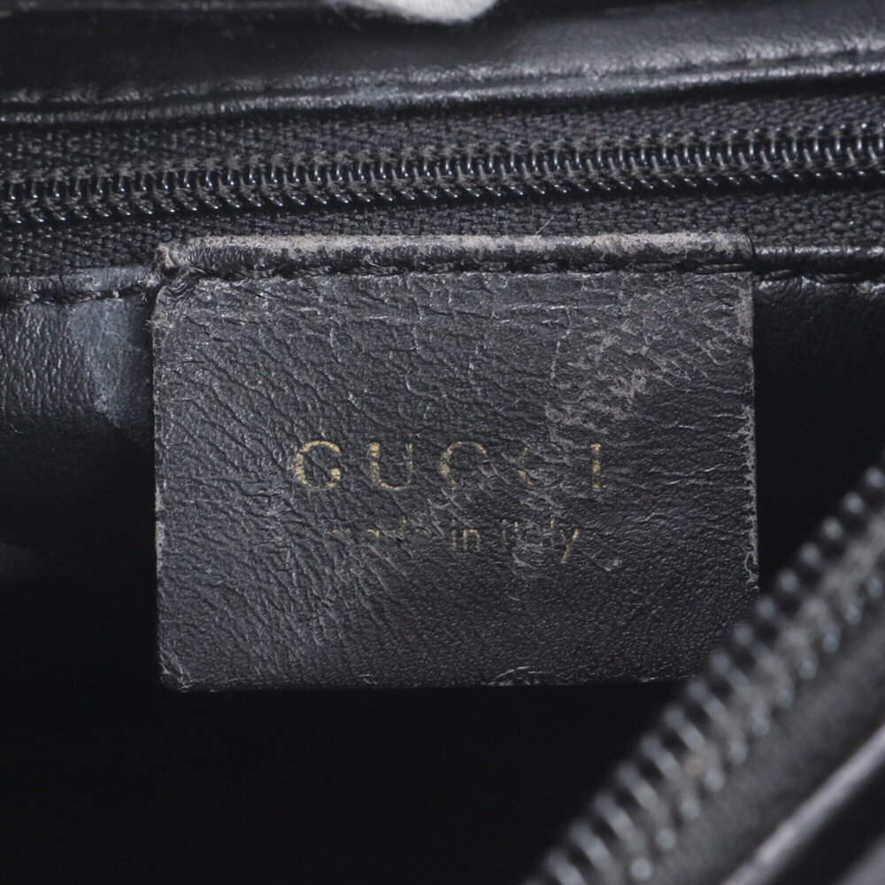 Gucci Bamboo 001-2058-3008 Leather Shoulder Bag Handbag Black Brand Women's - Picture 8 of 9